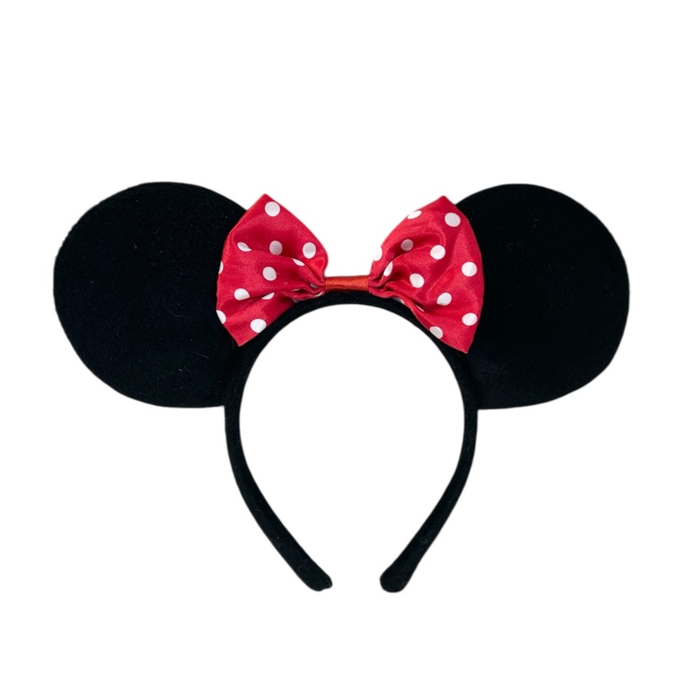 Disney Minnie Mouse Ears Headband with Red Polka Dot Bow - Picture 1 of 7